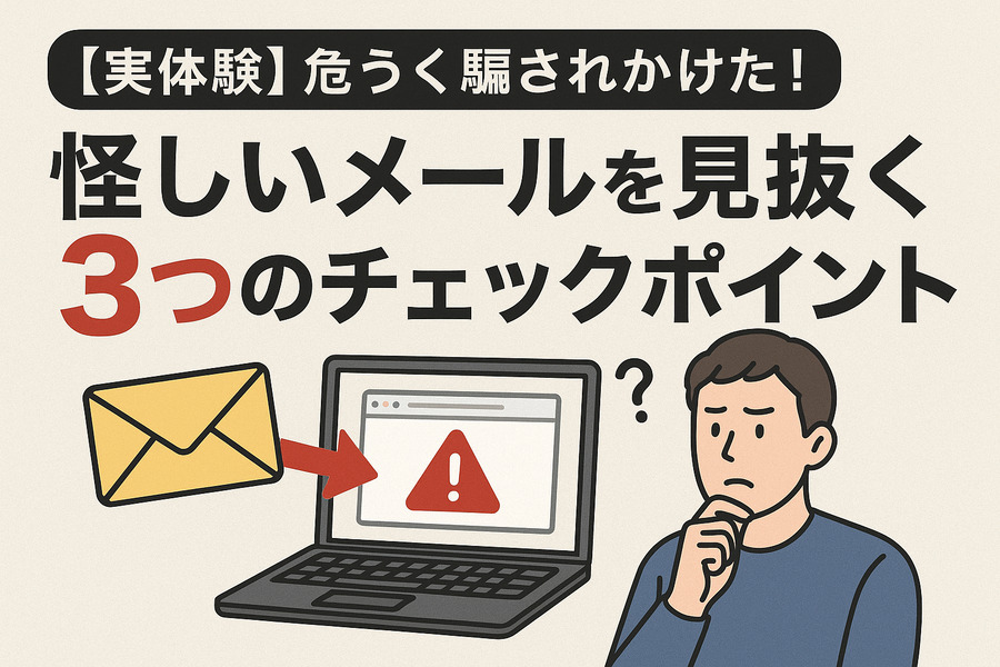 【実体験】危うく騙されかけた！怪しいメールを見抜く3つのチェックポイント